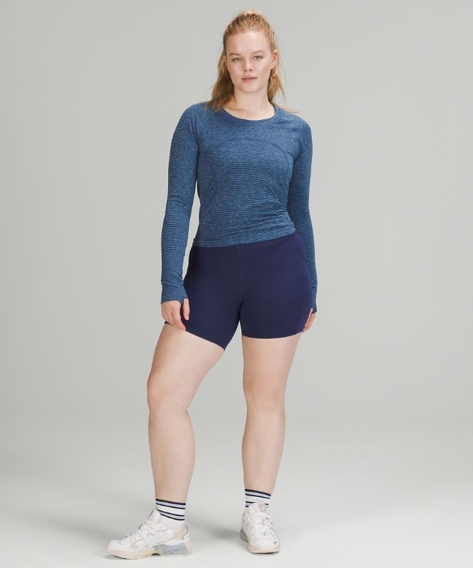 Lululemon Swiftly Tech LS 2.0 Race Blast Dam Blå Turkos Gröna Svarta | UCJL-59710