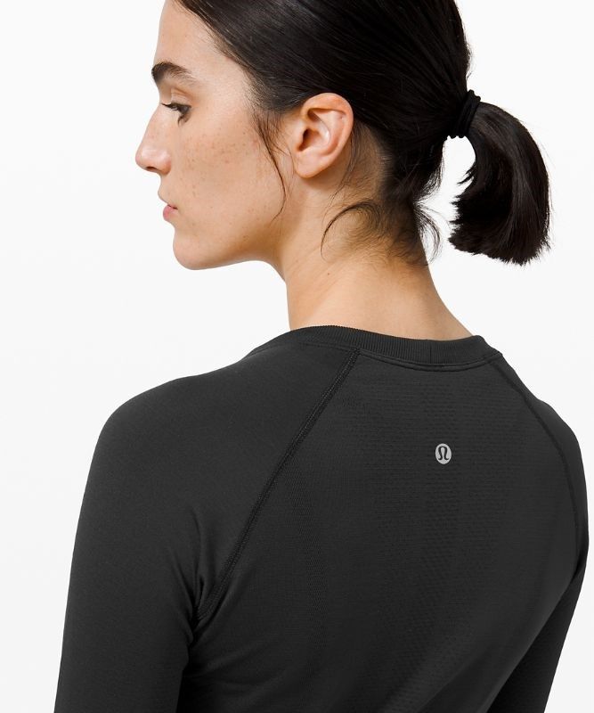 Lululemon Swiftly Tech Long Sleeve 2.0 Blast Dam Svarta Svarta | OCDJ-54283