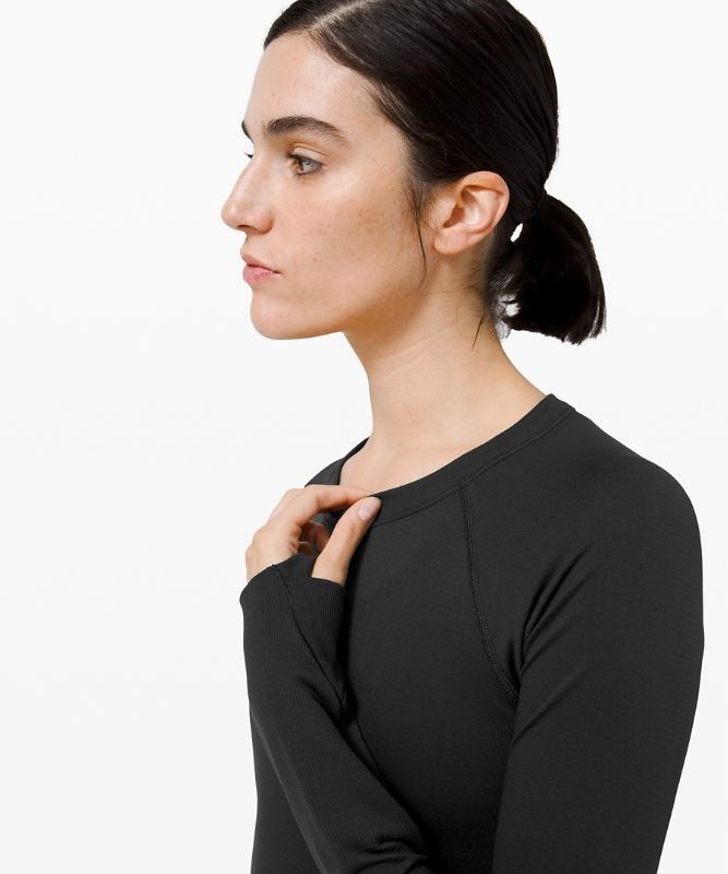 Lululemon Swiftly Tech Long Sleeve 2.0 Blast Dam Svarta Svarta | OCDJ-54283