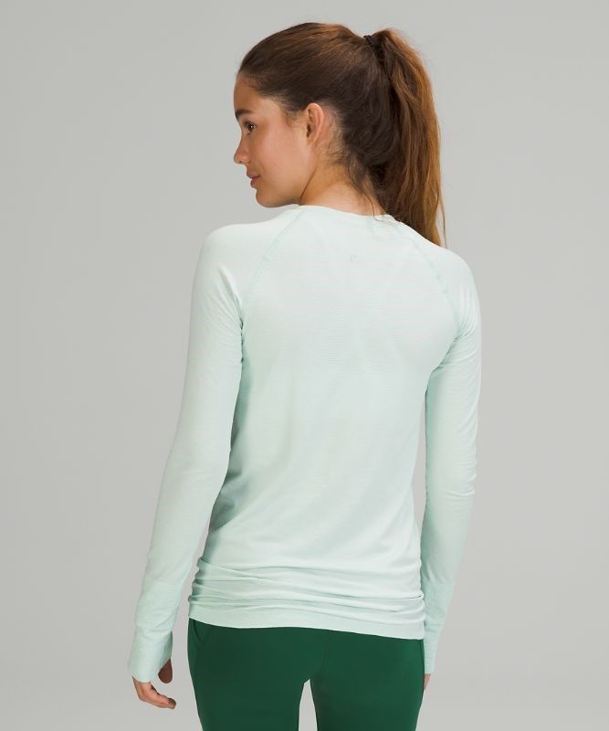 Lululemon Swiftly Tech Long Sleeve 2.0 Blast Dam Mintgröna Vita | KTMU-91407