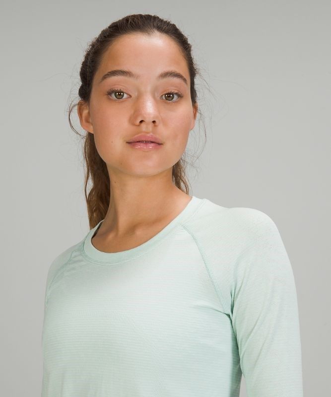 Lululemon Swiftly Tech Long Sleeve 2.0 Blast Dam Mintgröna Vita | KTMU-91407