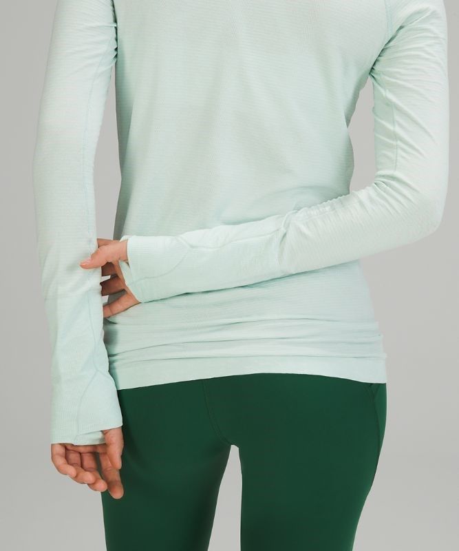Lululemon Swiftly Tech Long Sleeve 2.0 Blast Dam Mintgröna Vita | KTMU-91407