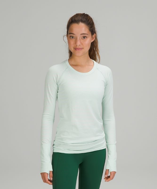 Lululemon Swiftly Tech Long Sleeve 2.0 Blast Dam Mintgröna Vita | KTMU-91407