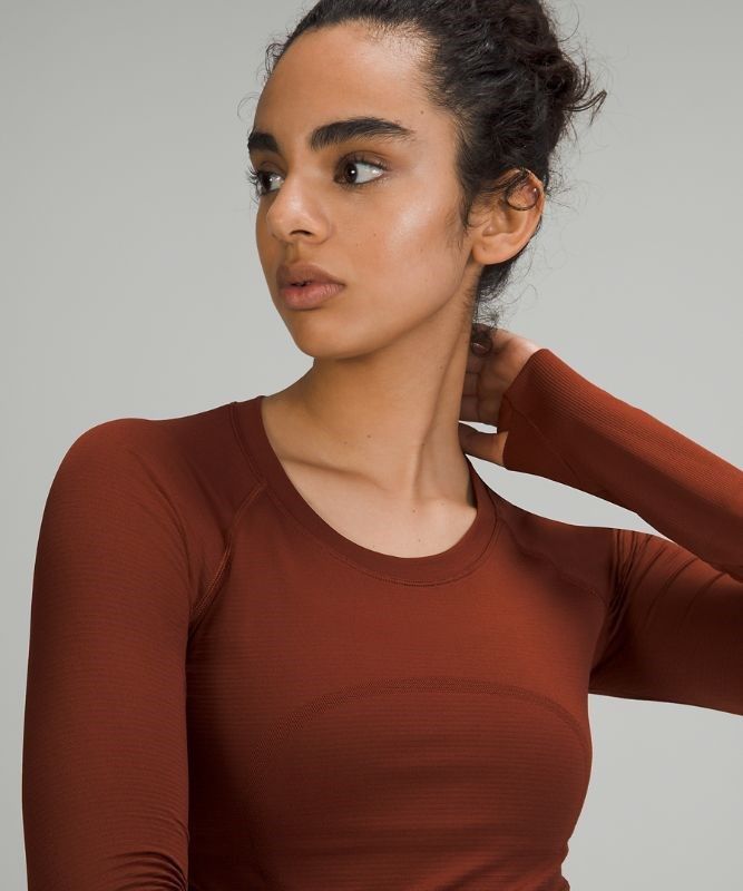 Lululemon Swiftly Tech Long Sleeve 2.0 Blast Dam Bruna Bruna | JBVW-34185