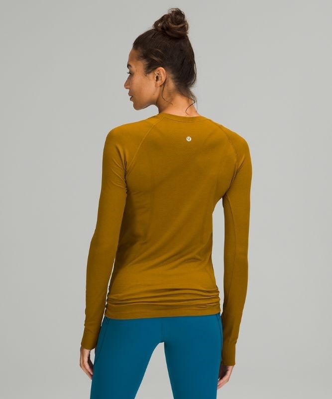 Lululemon Swiftly Tech Long Sleeve 2.0 Blast Dam Guld Bruna Guld Bruna | FCED-21975