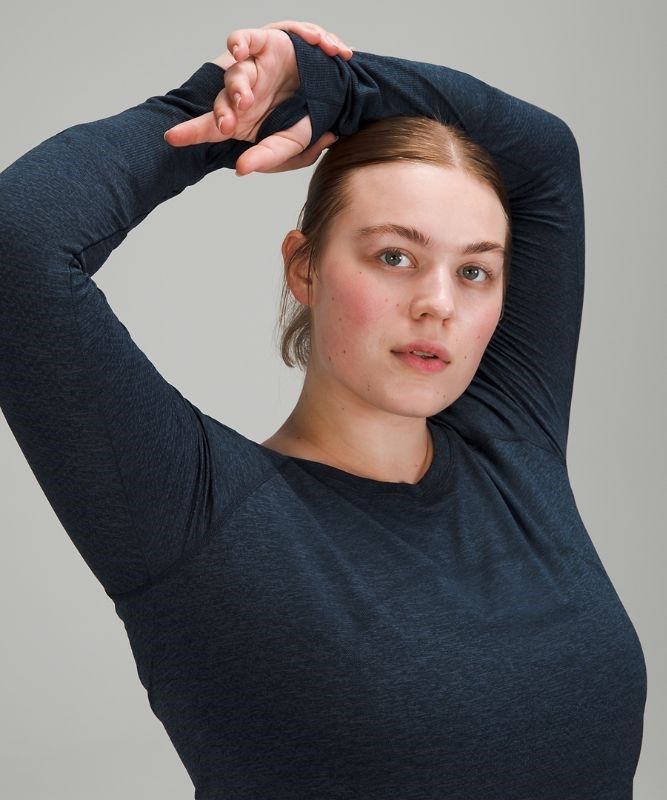 Lululemon Swiftly Tech Long Sleeve 2.0 Blast Dam Blå Marinblå | XOMD-28037