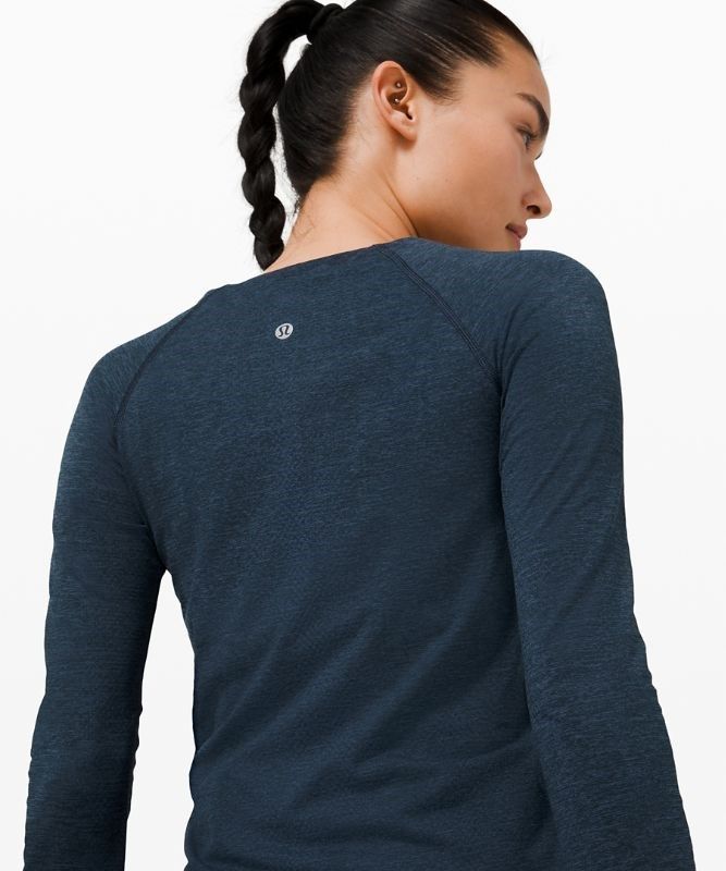 Lululemon Swiftly Tech Long Sleeve 2.0 Blast Dam Blå Marinblå | XOMD-28037