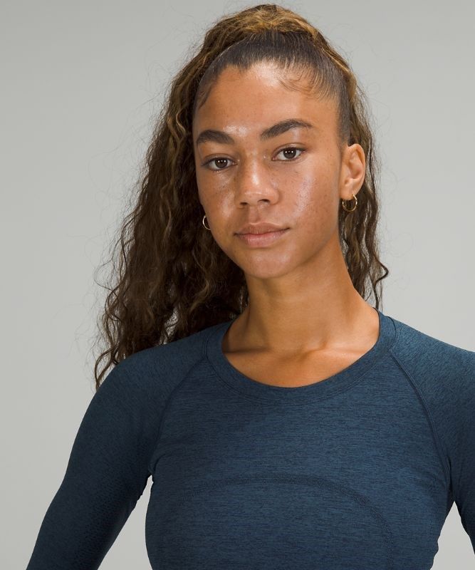 Lululemon Swiftly Tech Long Sleeve 2.0 Blast Dam Marinblå Blå | AFVN-42657