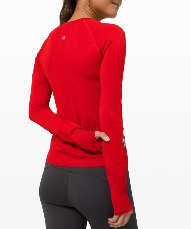 Lululemon Swiftly Tech Long Sleeve 2.0 Race Blast Dam Mörkröda Mörkröda | IJGR-05924