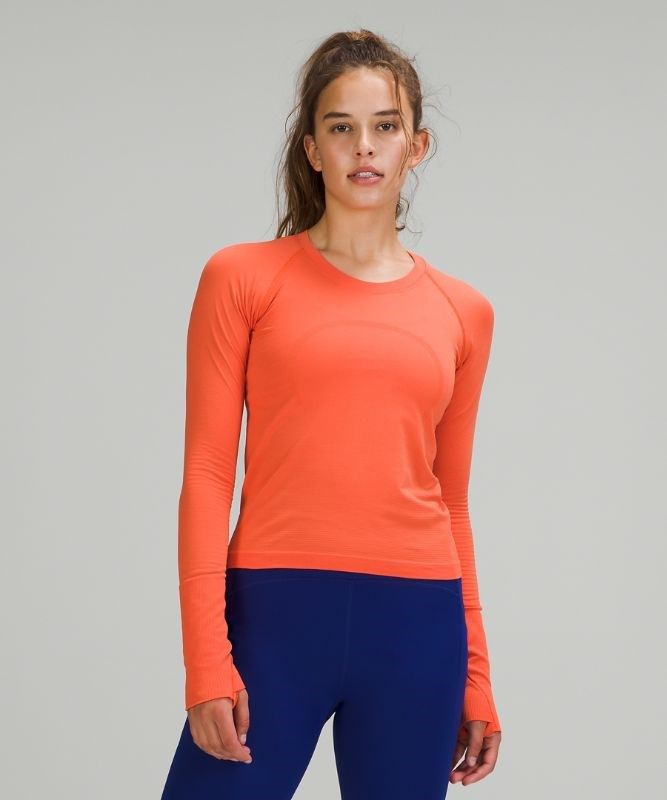 Lululemon Swiftly Tech Long Sleeve 2.0 Race Blast Dam Korall Korall | FQCN-67934