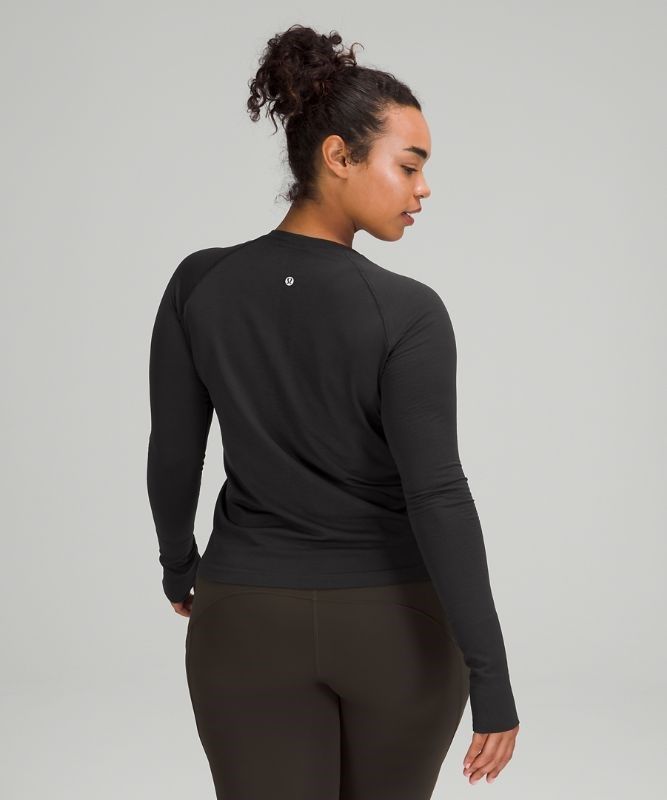 Lululemon Swiftly Tech Long Sleeve 2.0 Race Blast Dam Svarta Svarta | UPAT-34928