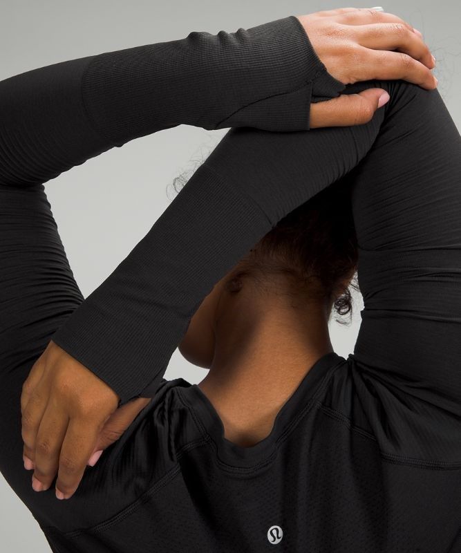 Lululemon Swiftly Tech Long Sleeve 2.0 Race Blast Dam Svarta Svarta | UPAT-34928