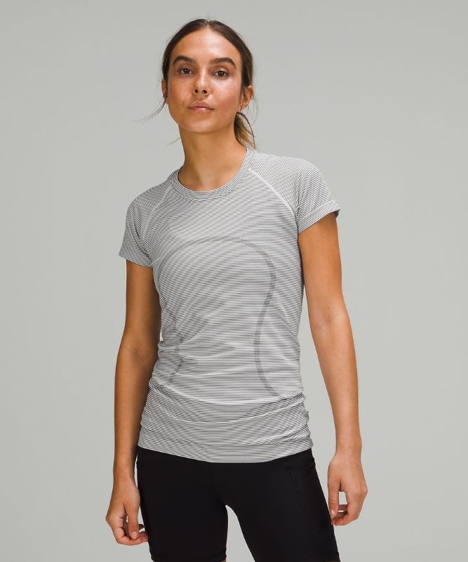 Lululemon Swiftly Tech Short Sleeve 2.0 Blast Dam Vita Svarta | LTEO-85329