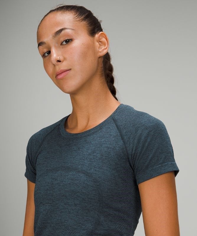 Lululemon Swiftly Tech Short Sleeve 2.0 Blast Dam Marinblå Blå | GMYK-93528