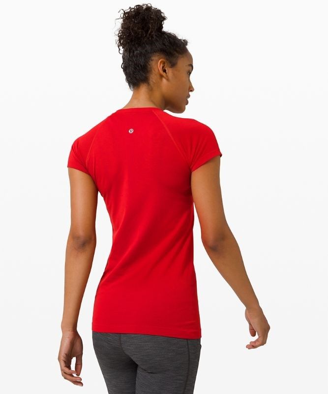 Lululemon Swiftly Tech Short Sleeve 2.0 Blast Dam Mörkröda Mörkröda | BWHC-14509