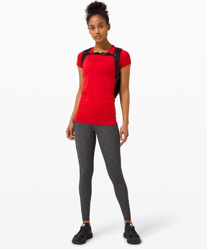 Lululemon Swiftly Tech Short Sleeve 2.0 Blast Dam Mörkröda Mörkröda | BWHC-14509