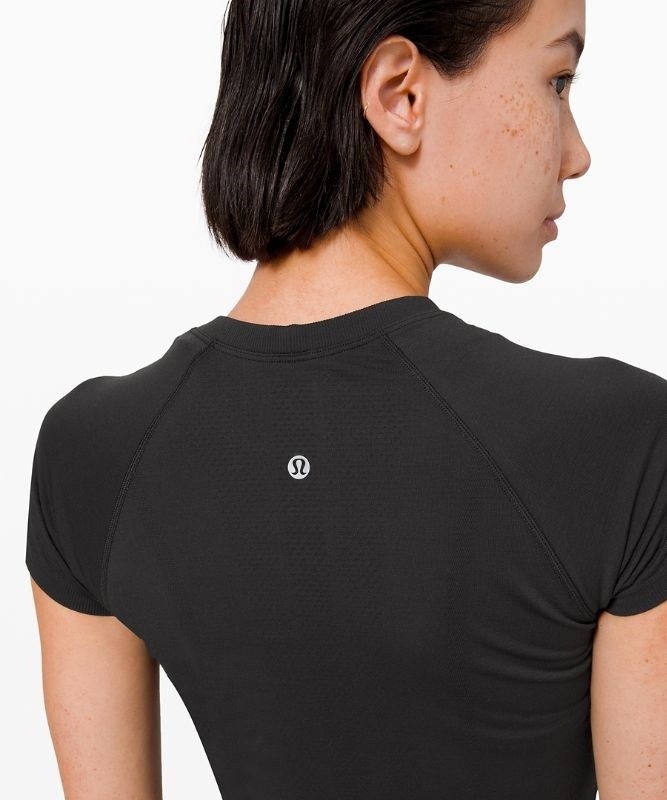Lululemon Swiftly Tech Short Sleeve 2.0 Blast Dam Svarta Svarta | BDJX-39547