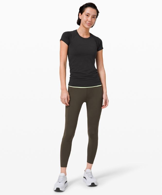 Lululemon Swiftly Tech Short Sleeve 2.0 Blast Dam Svarta Svarta | BDJX-39547