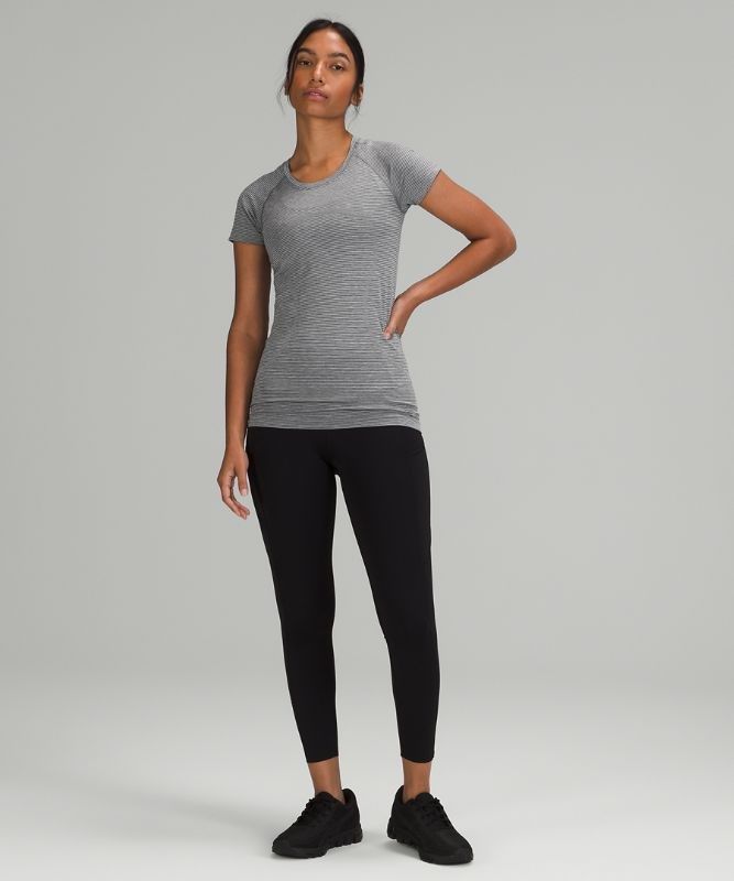 Lululemon Swiftly Tech Short Sleeve 2.0 Blast Dam Grå Svarta Vita Grå | UTRB-30897