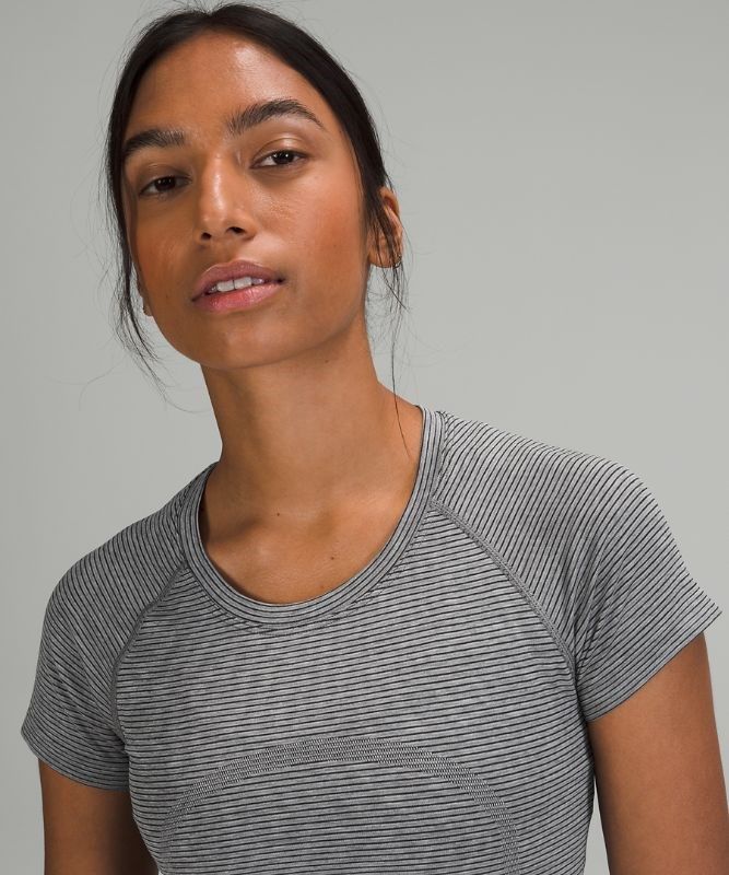 Lululemon Swiftly Tech Short Sleeve 2.0 Blast Dam Grå Svarta Vita Grå | UTRB-30897