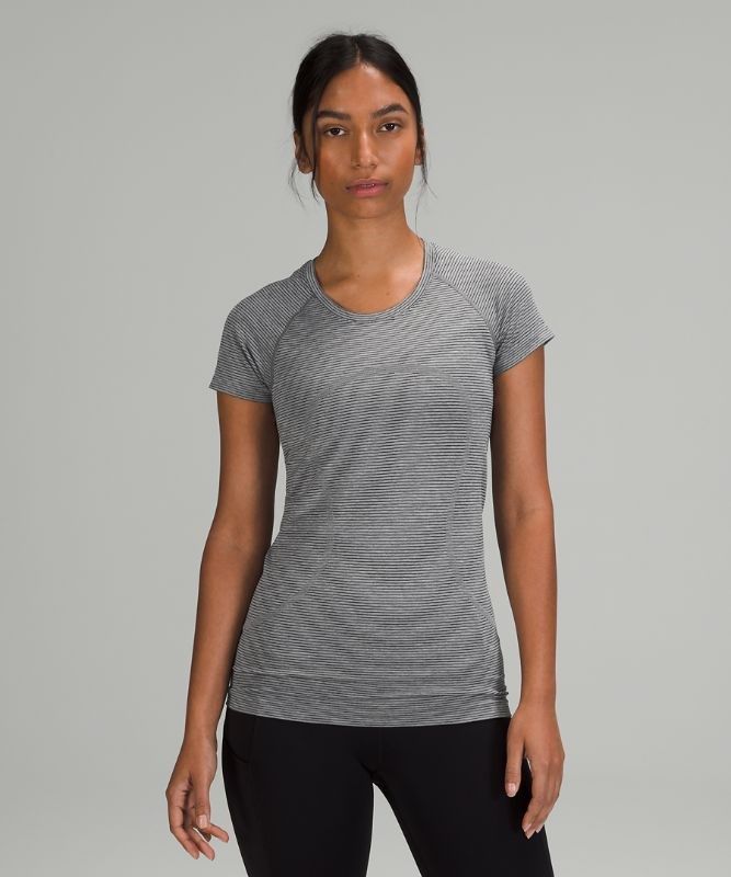 Lululemon Swiftly Tech Short Sleeve 2.0 Blast Dam Grå Svarta Vita Grå | UTRB-30897