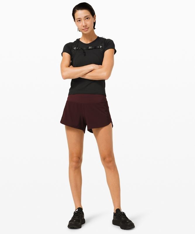 Lululemon Swiftly Tech Short Sleeve 2.0 Race Length Blast Dam Svarta Svarta | YSZG-93708