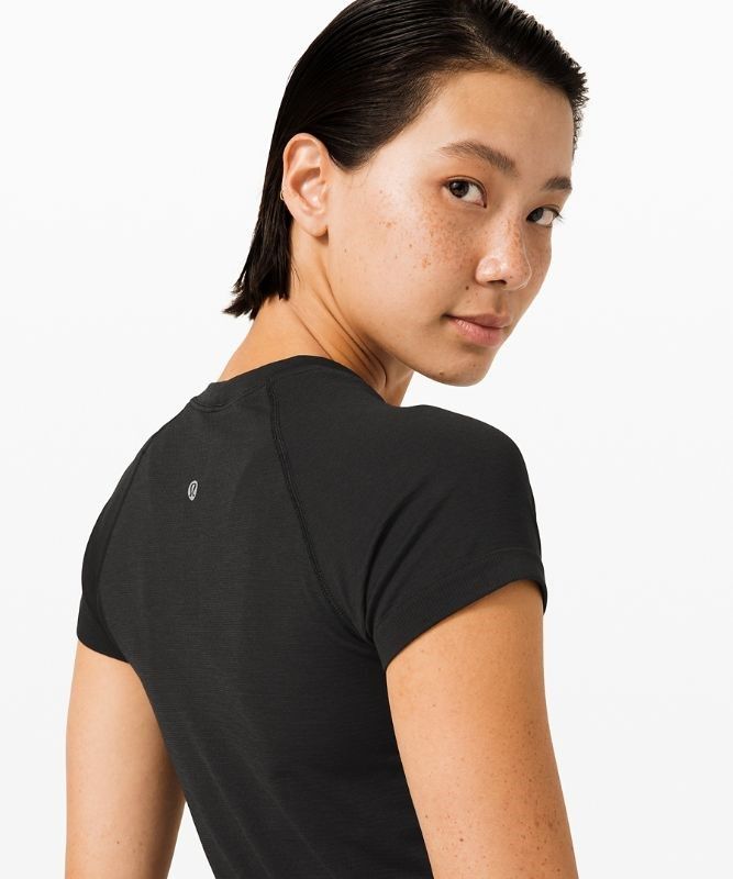 Lululemon Swiftly Tech Short Sleeve 2.0 Race Length Blast Dam Svarta Svarta | YSZG-93708