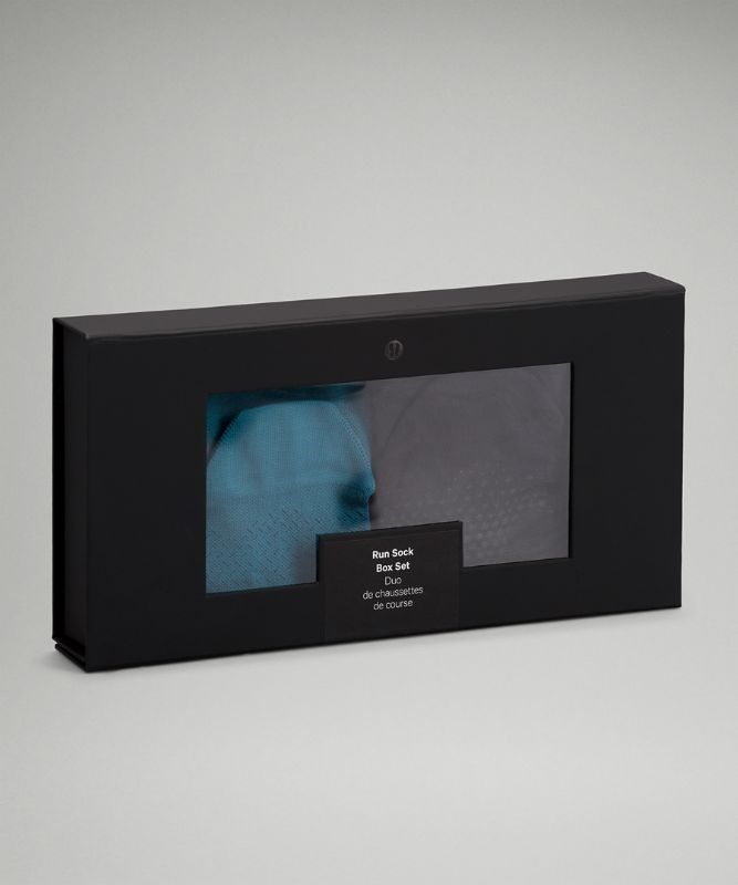 Lululemon Tab Run Sock Box Set 2P Strumpor Accessories Svarta Blå | SHRU-03542