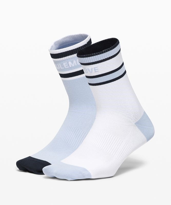 Lululemon Tale To Tell Quarter Sock 2 Pack Strumpor Accessories Vita Blå Beige Marinblå | VMOH-78146