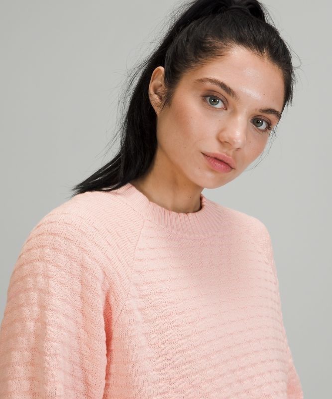 Lululemon Texture Play Crew Sweater Jumpers Dam Rosa Vita | AKVC-29176