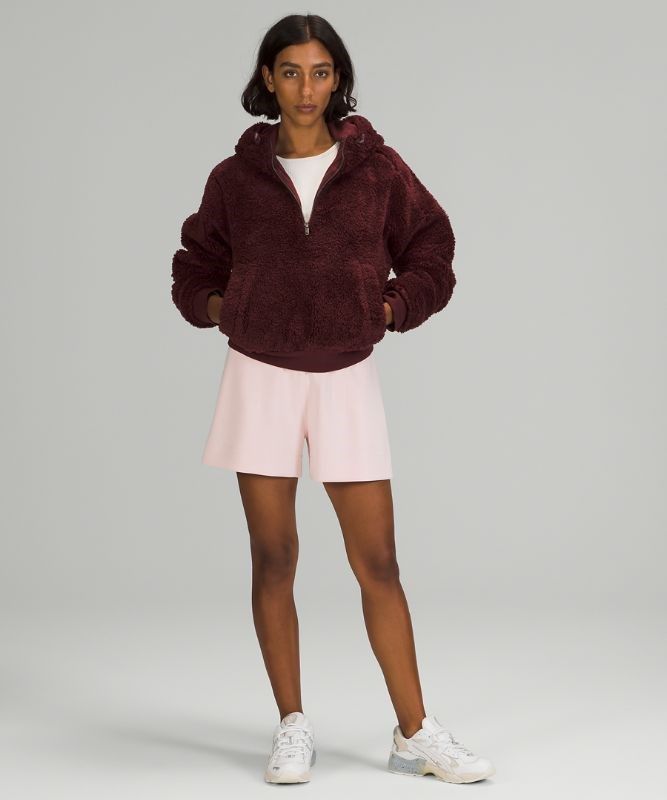 Lululemon Textured Fleece 1/2 Zip Tröjor Dam Röda Vinröda | ZCUD-21658