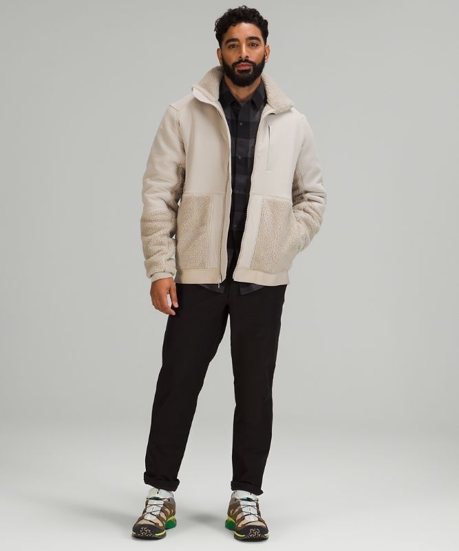 Lululemon Textured Fleece Jacket Jackor Herr Beige | PNGA-39820