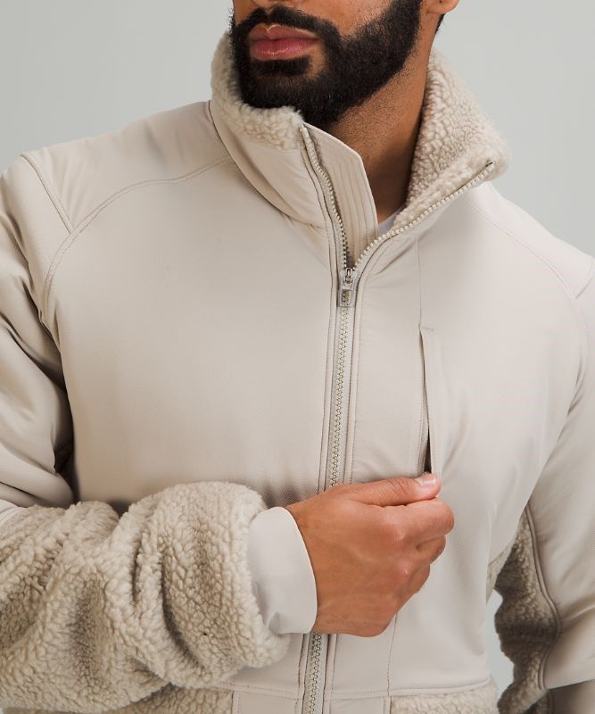Lululemon Textured Fleece Jacket Jackor Herr Beige | PNGA-39820