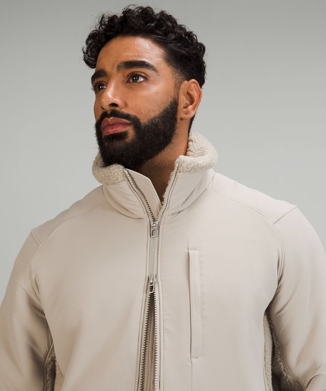 Lululemon Textured Fleece Jacket Jackor Herr Beige | PNGA-39820