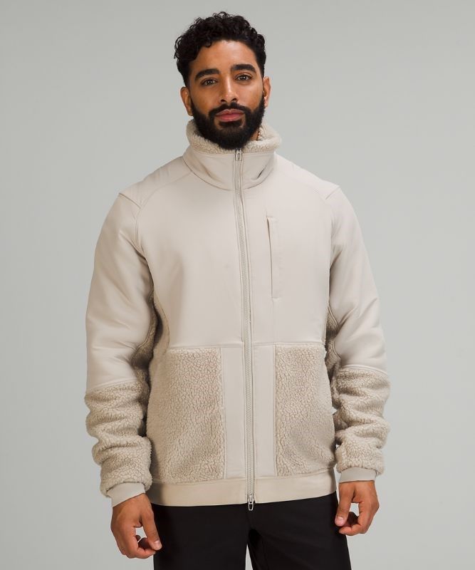 Lululemon Textured Fleece Jacket Jackor Herr Beige | PNGA-39820