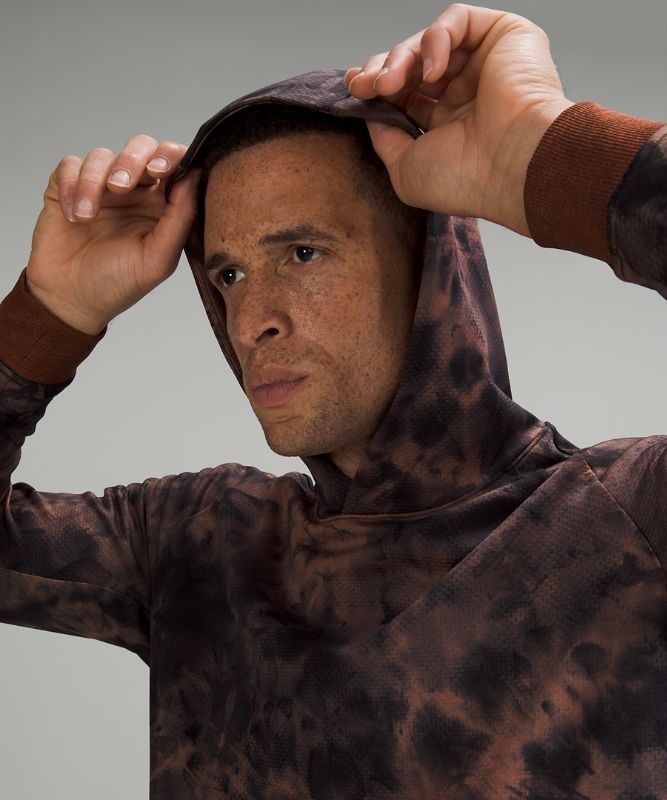 Lululemon Textured Tech Hoodie Hoodie Herr Rosa Mörkgrå | UFLZ-31284