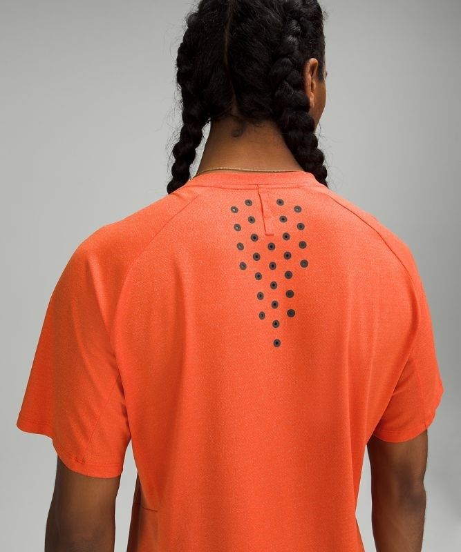 Lululemon Textured Training Short Sleeve Blast Herr Korall | QCSJ-96754
