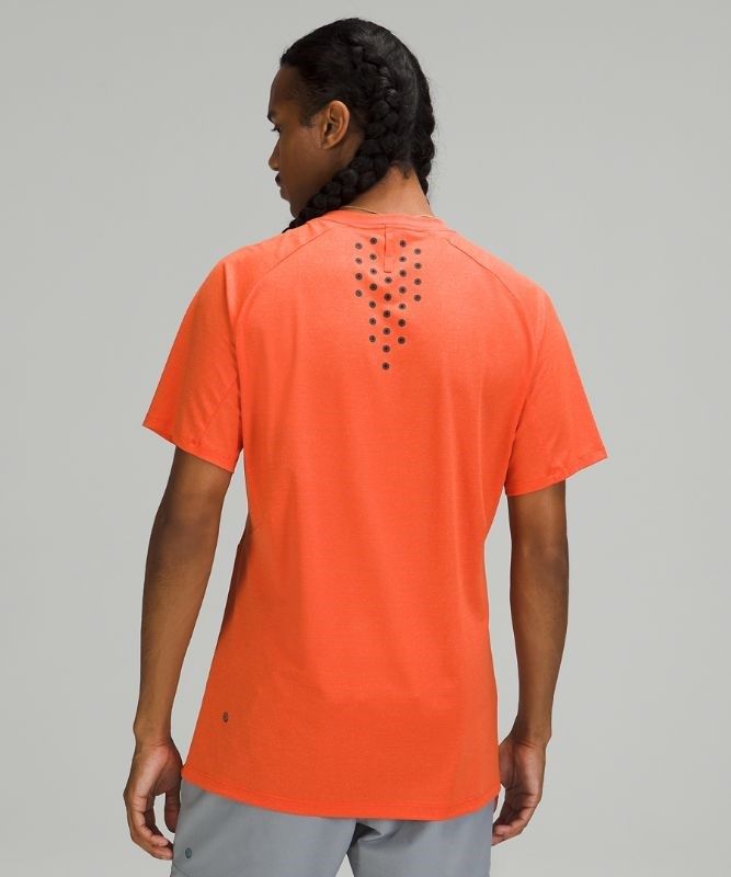 Lululemon Textured Training Short Sleeve Blast Herr Korall | QCSJ-96754