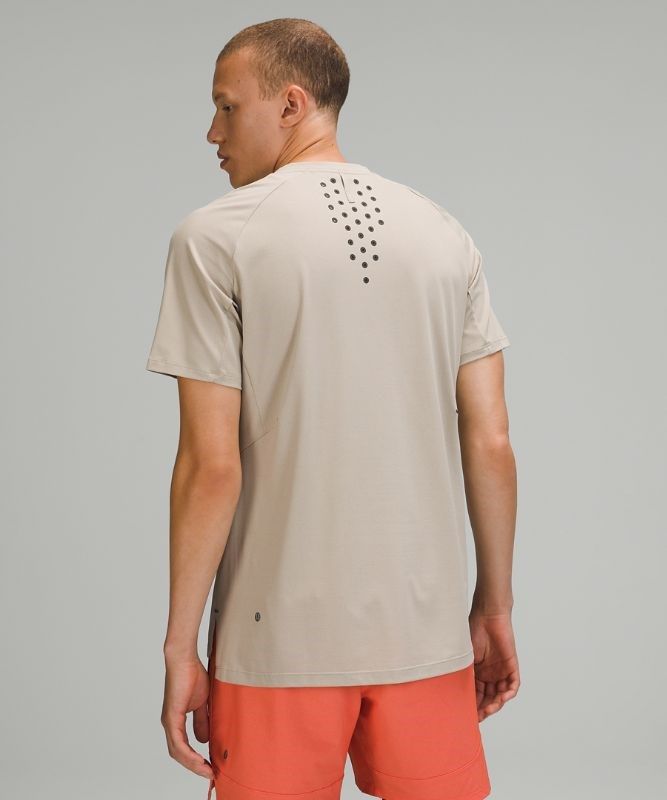 Lululemon Textured Training Short Sleeve Blast Herr Beige | UOQG-35482