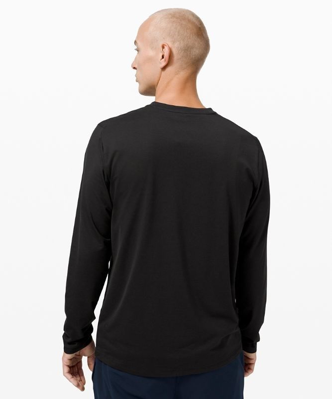 Lululemon The Fundamental Long Sleeve Henley Blast Herr Svarta | NCJI-34972