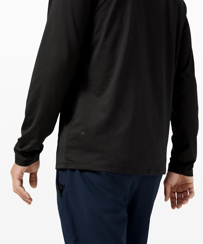 Lululemon The Fundamental Long Sleeve Henley Blast Herr Svarta | NCJI-34972