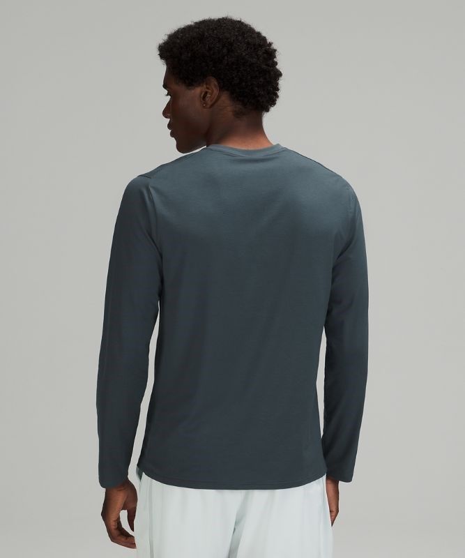 Lululemon The Fundamental Long Sleeve Henley Blast Herr Blå | VNTO-53190