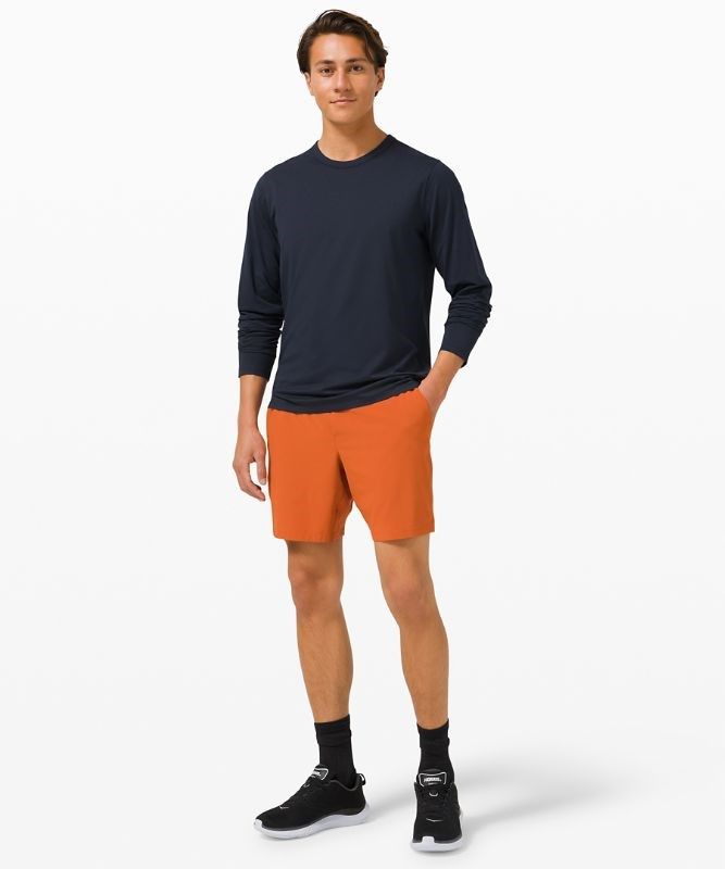 Lululemon The Fundamental Long Sleeve Shirt Blast Herr Marinblå | MFXI-91268