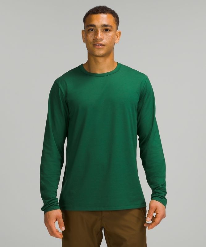 Lululemon The Fundamental Long Sleeve Shirt Blast Herr Gröna | JZTW-31052