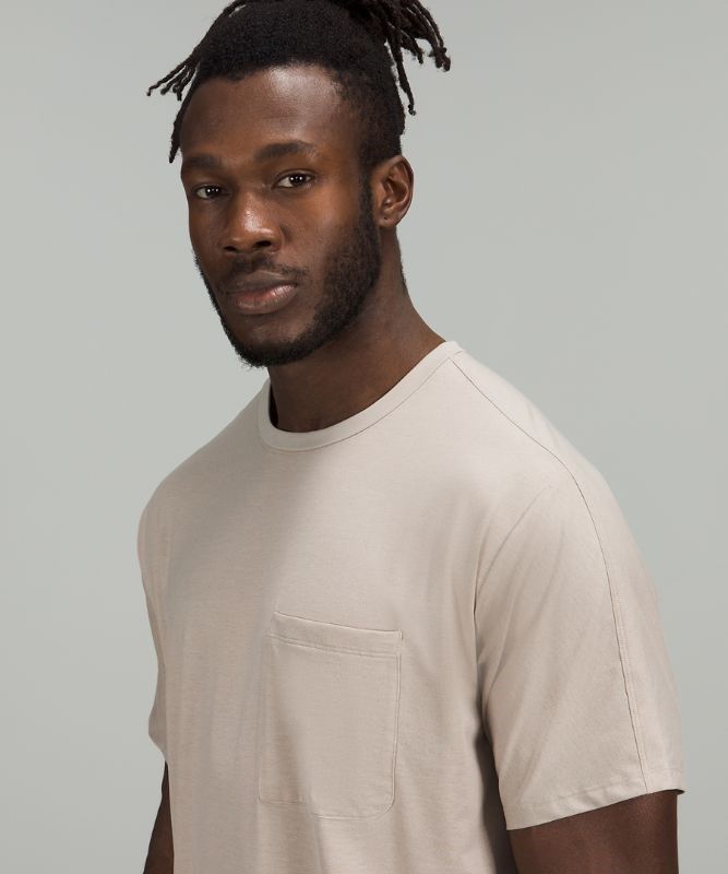 Lululemon The Fundamental Pocket T-Shirt Blast Herr Beige | SBUC-31750