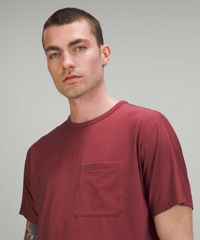 Lululemon The Fundamental Pocket T-Shirt Blast Herr Röda | ZKSV-83024