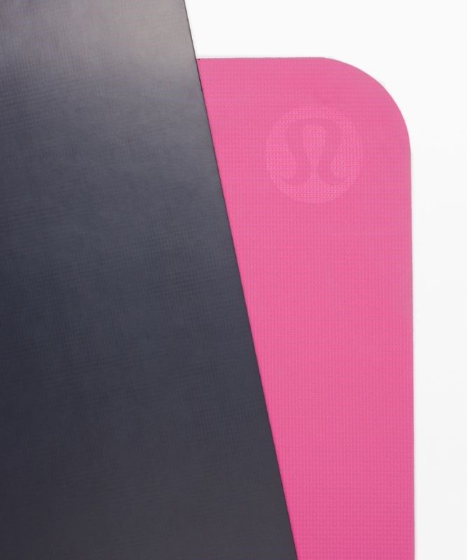 Lululemon The Reversible Mat 5mm Wordmark Yogamattor Accessories Marinblå Rosa | NOGD-14038