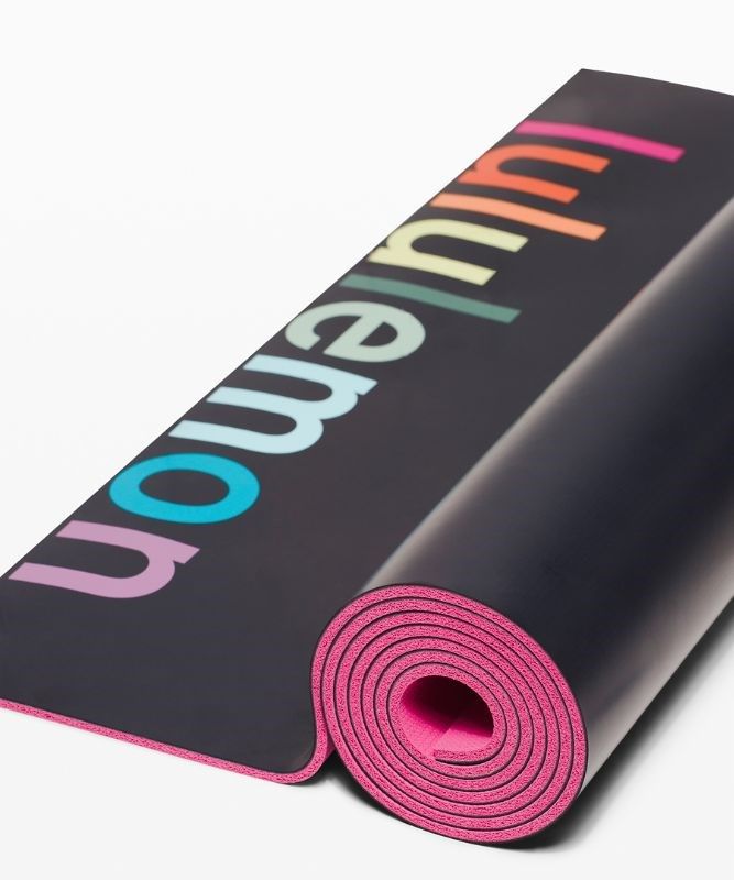Lululemon The Reversible Mat 5mm Wordmark Yogamattor Accessories Marinblå Rosa | NOGD-14038