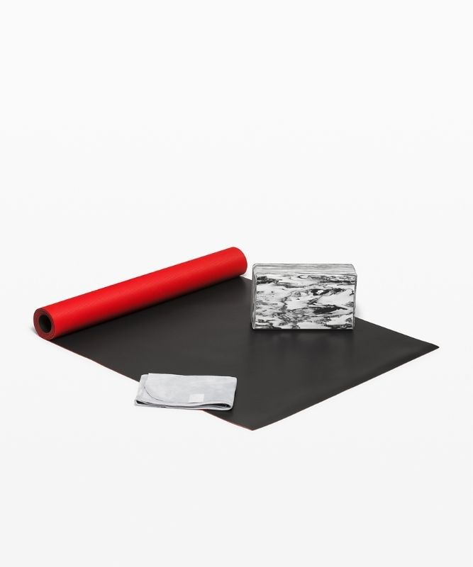 Lululemon The Yoga Kit 3mm Utrustning Accessories Svarta Mörkröda Svarta Vita | FJHW-90146