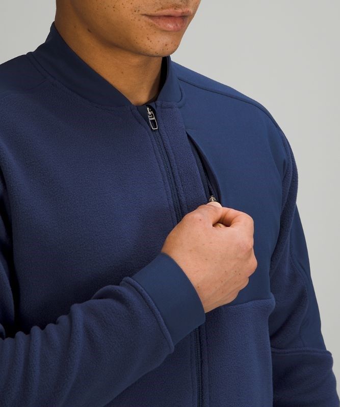 Lululemon Thick Fleece Bomber Jackor Herr Night Sea | JWGN-05742